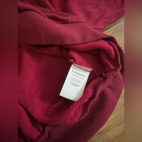 NWOT Frank and Oak burgundy sweatshirt - Picture 11 of 13